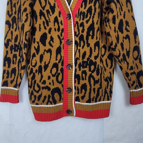 Future Collective Kahlana Barfield Brown leopard print cardigan Size XS Maximal - Picture 5 of 7